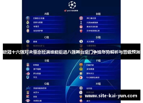 欧冠十六强对决悬念拉满谁能挺进八强舞台豪门争锋形势解析与晋级预测